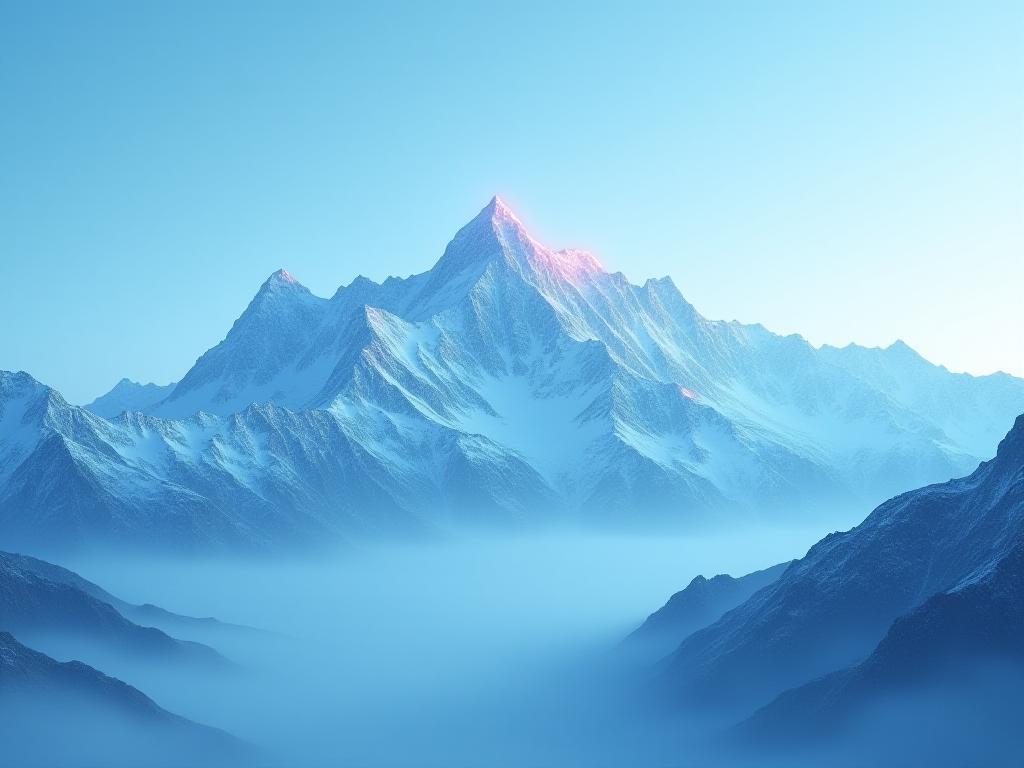 Snow-capped Alps blended with circuit lines